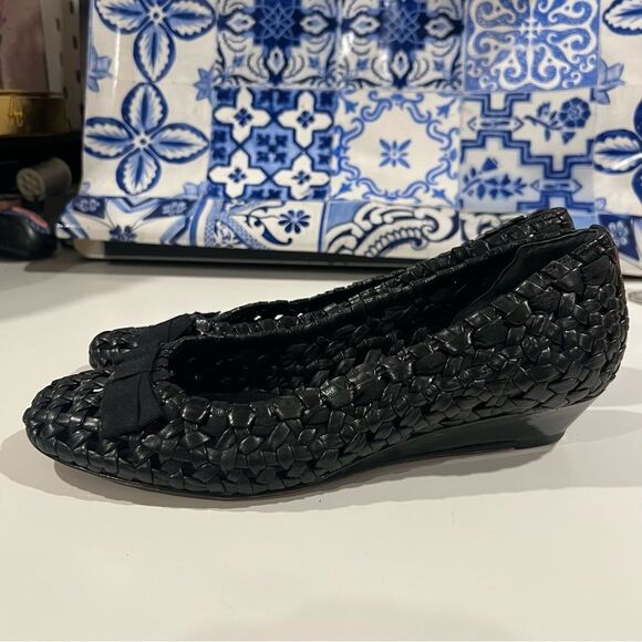 Cole Hann Nike air leather weaved wedge shoes made in Brazil 8 1/2 B - Picture 2 of 6